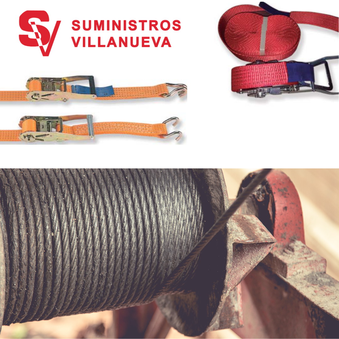 Suministros industriales Villanueva. Eslingas, trincaje, cadena y cables.